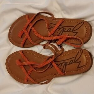 Zodiac Worn Once Orange Braided Sandals